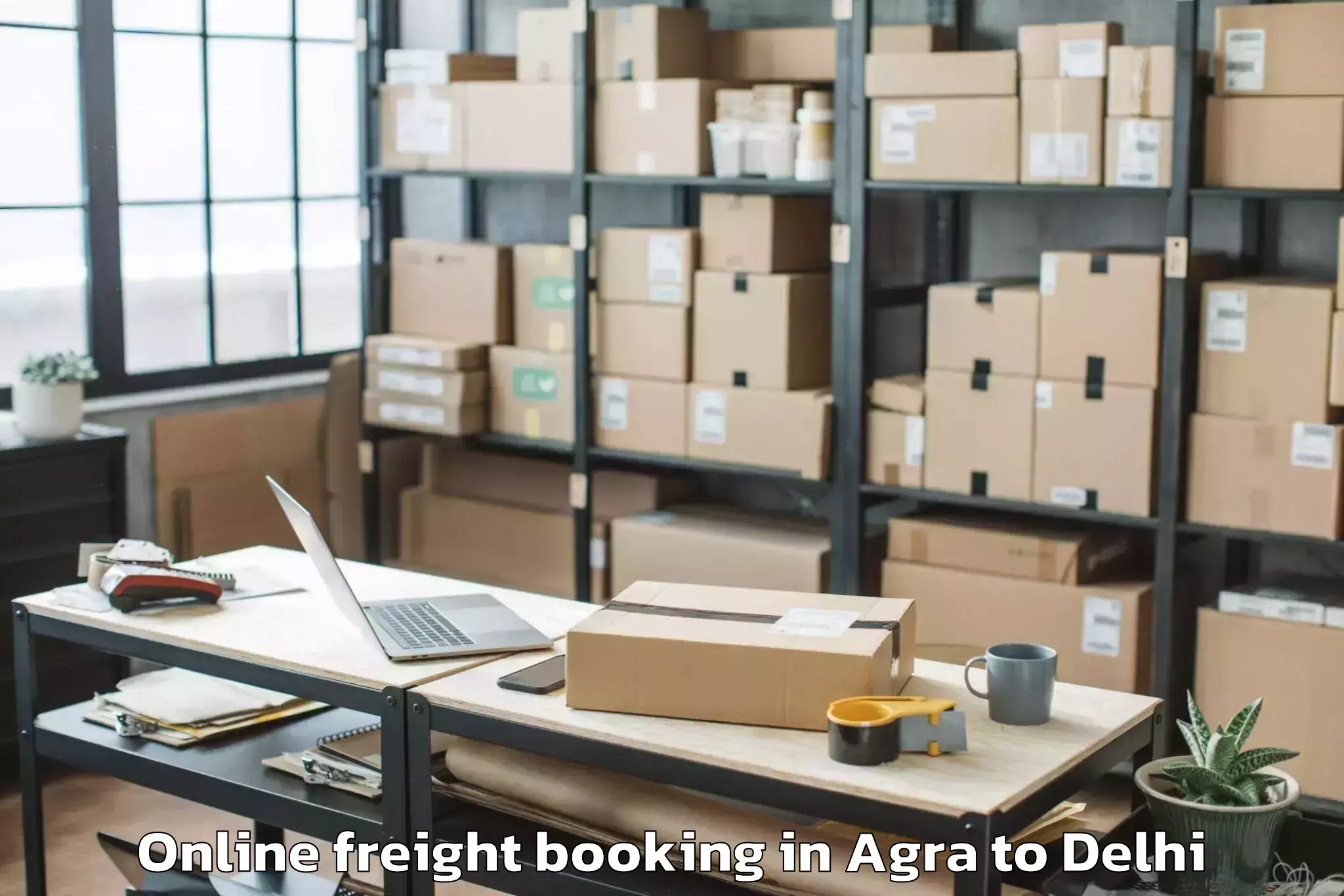 Professional Agra to Naraina Industrial Estate Online Freight Booking